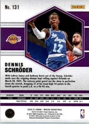 Dennis Schroder - 2020-21 Panini Mosaic - #131 - Basketball - Basketball Card Single