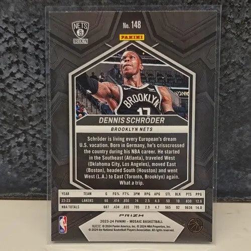 Dennis Schroder Brooklyn Nets 2023-24 Panini Mosaic Silver Prizm - Basketball Card Single