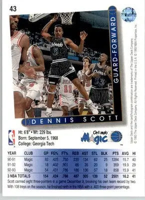 Dennis Scott - 1993-94 Upper Deck - #43 - Basketball - Basketball Card Single