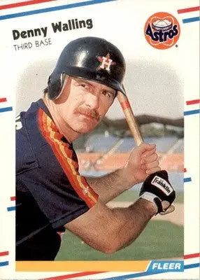 Denny Walling - 1988 Fleer - #458 - Baseball - Baseball Card Single