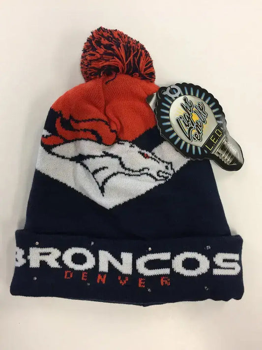 Denver Broncos Big Logo Colorblock Light Up Beanie - Apparel