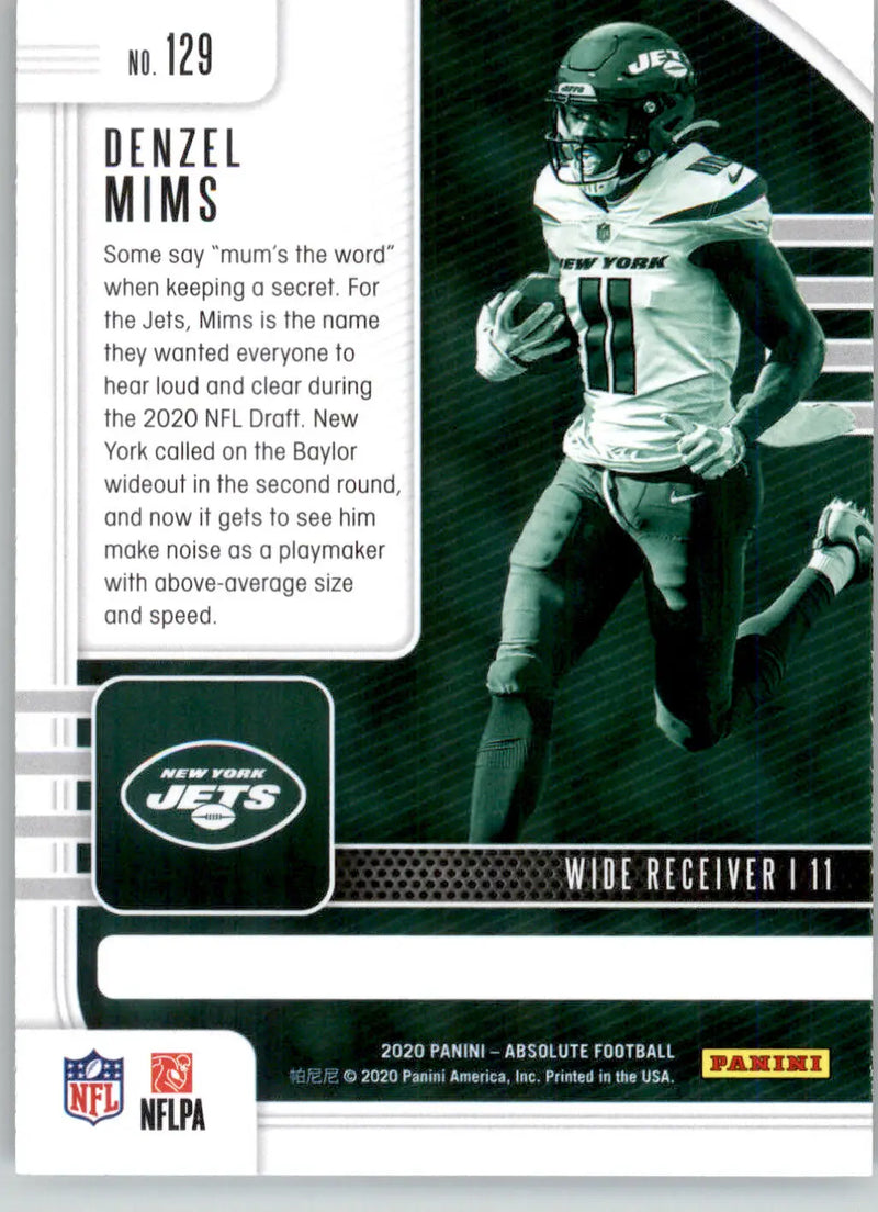 Denzel Mims - 2020 Panini Absolute - #129 - RC Retail Football - Football Card Single