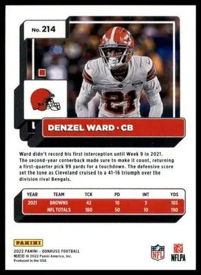 Denzel Ward 2022 Donruss #214 Cleveland Browns - Football Card Single