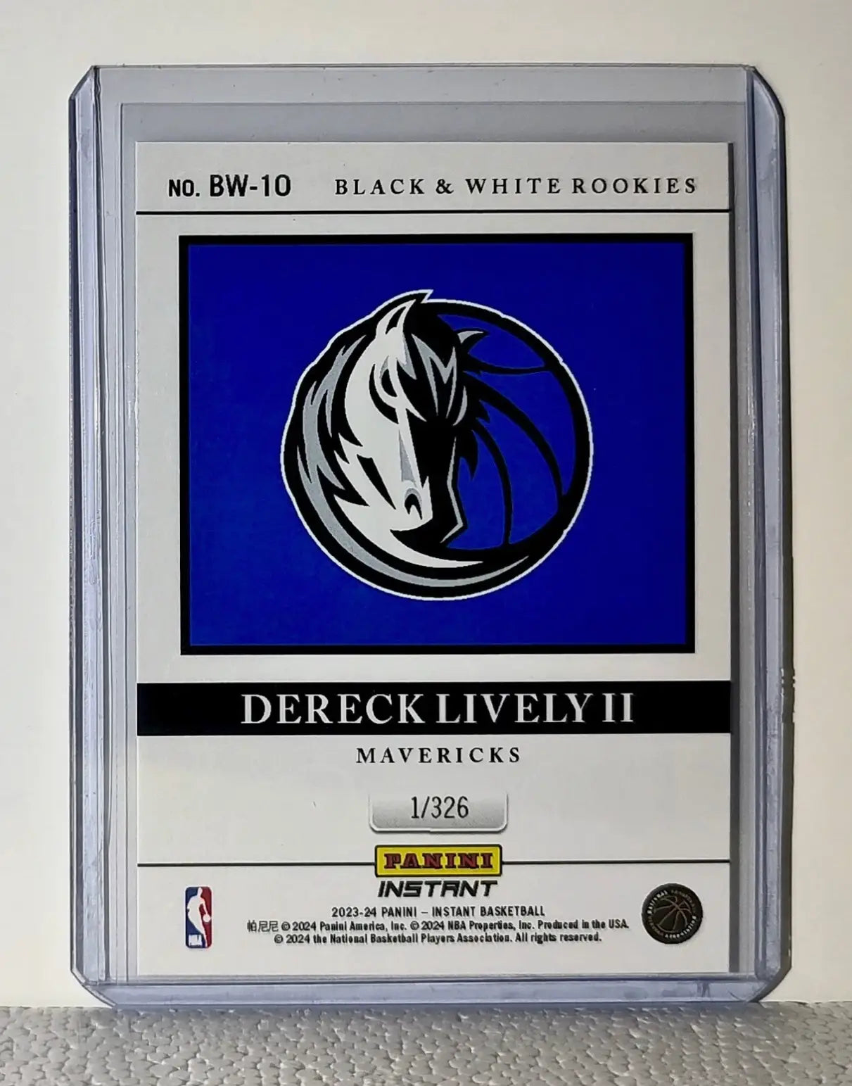 Dereck Lively II 2023-24 Panini NBA #10 Black and White Rookies Card 1/326