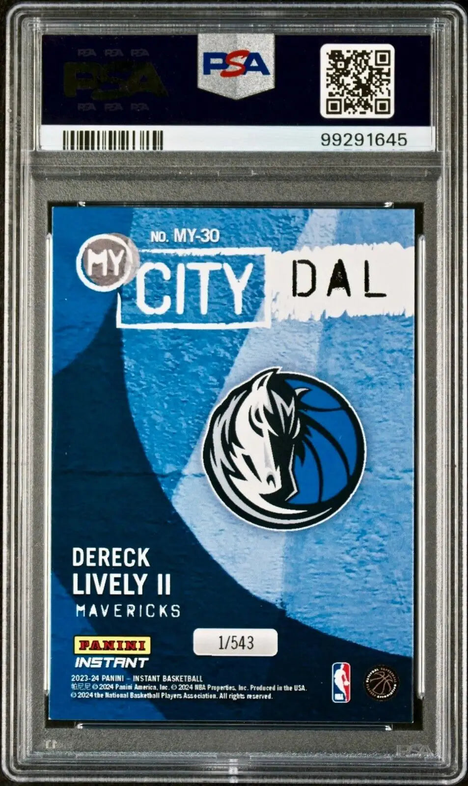 Dereck Lively II 2023 Panini MyCity Rookie NBA #MY-30 Basketball Card PSA 9 Mint