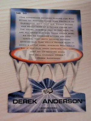 Derek Anderson - 1998 Press Pass - #NB 33 - Die Cut Net Burners Basketball - Basketball Card Single