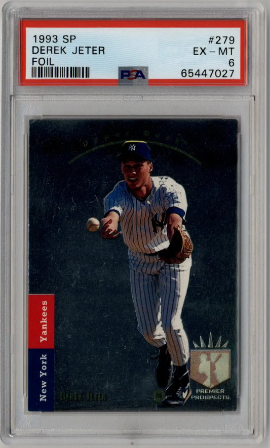 Derek Jeter 1993 SP Foil trading card PSA 6 Excellent Mint collectible image