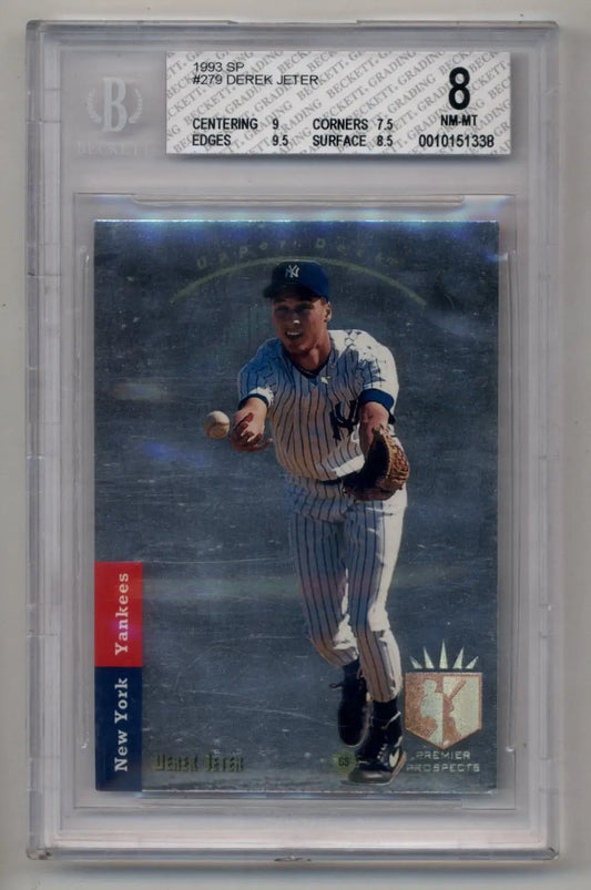Derek Jeter 1993 SP Rookie #279 BGS 8 Near Mint Mint 1338 - Baseball Card Single