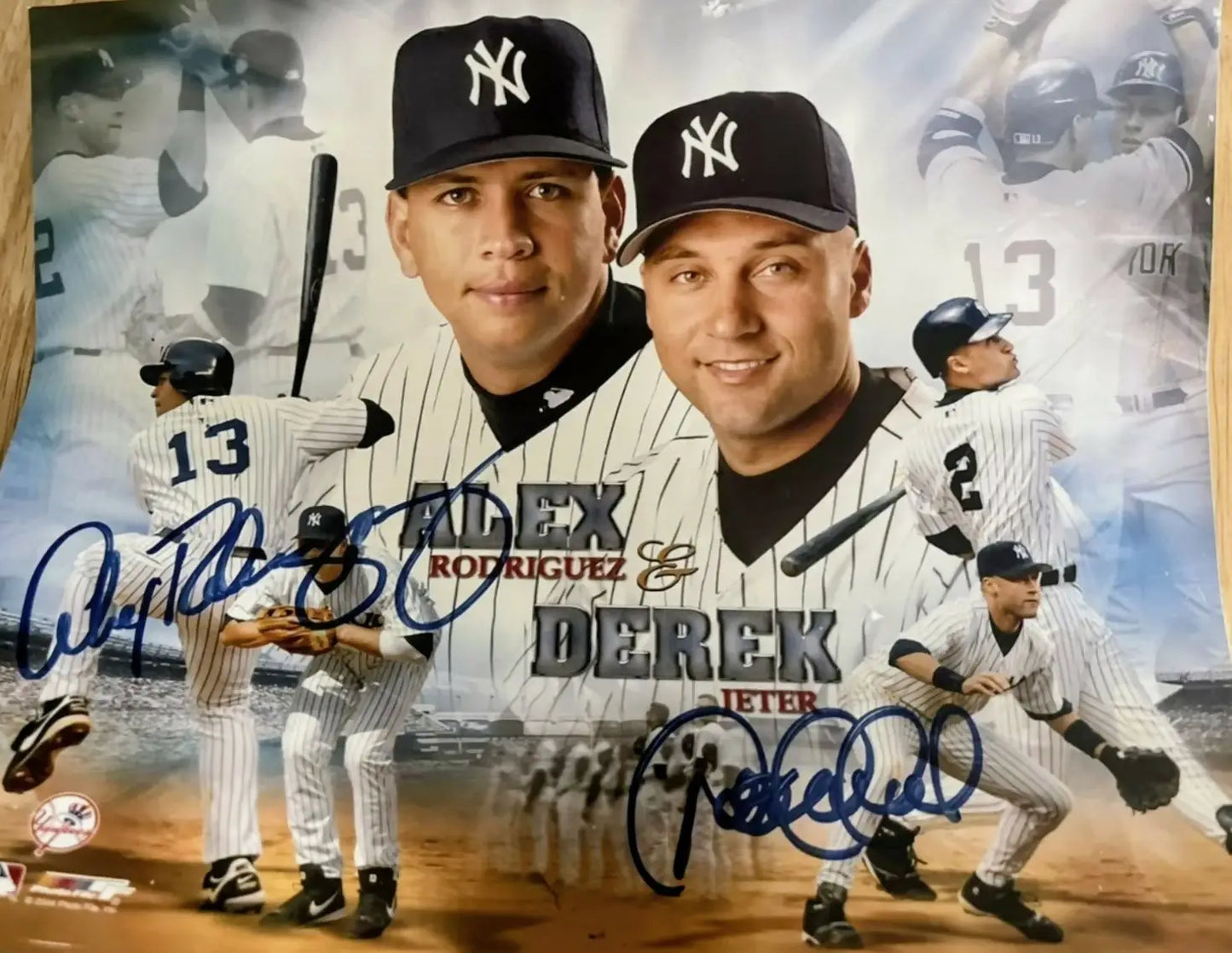 DEREK JETER & ALEX RODRIGUEZ DUAL AUTOGRAPH 8X10 PHOTO COA NY YANKEES HALL OF FAME - Sports Memorabilia