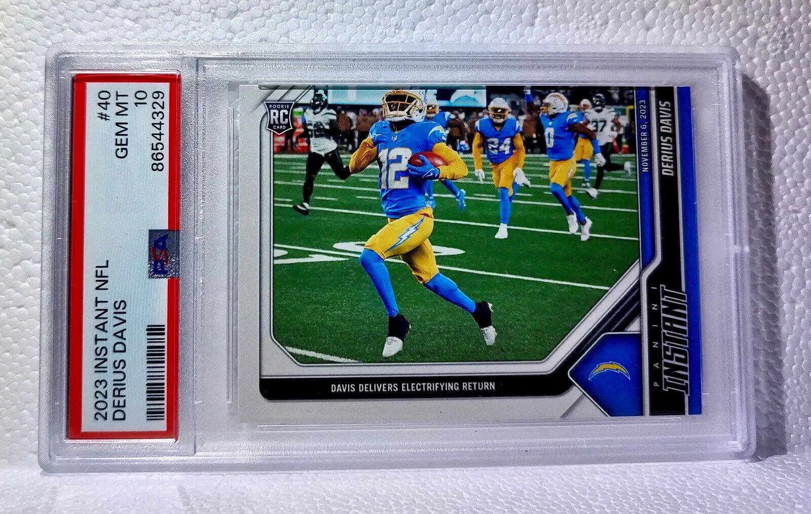 Derius Davis 2023 Panini NFL Rookie #40 Card 1 of 62 Chargers PSA 10 Gem Mint - Football Card Single