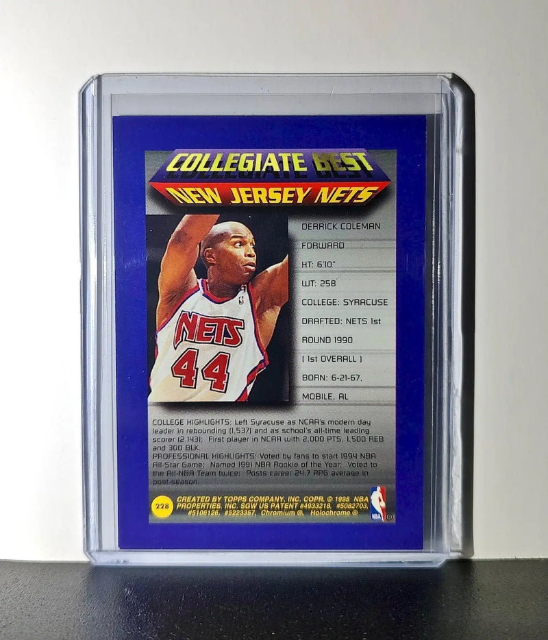 Derrick Coleman 1994-95 Topps Finest #228 Collegiate Best