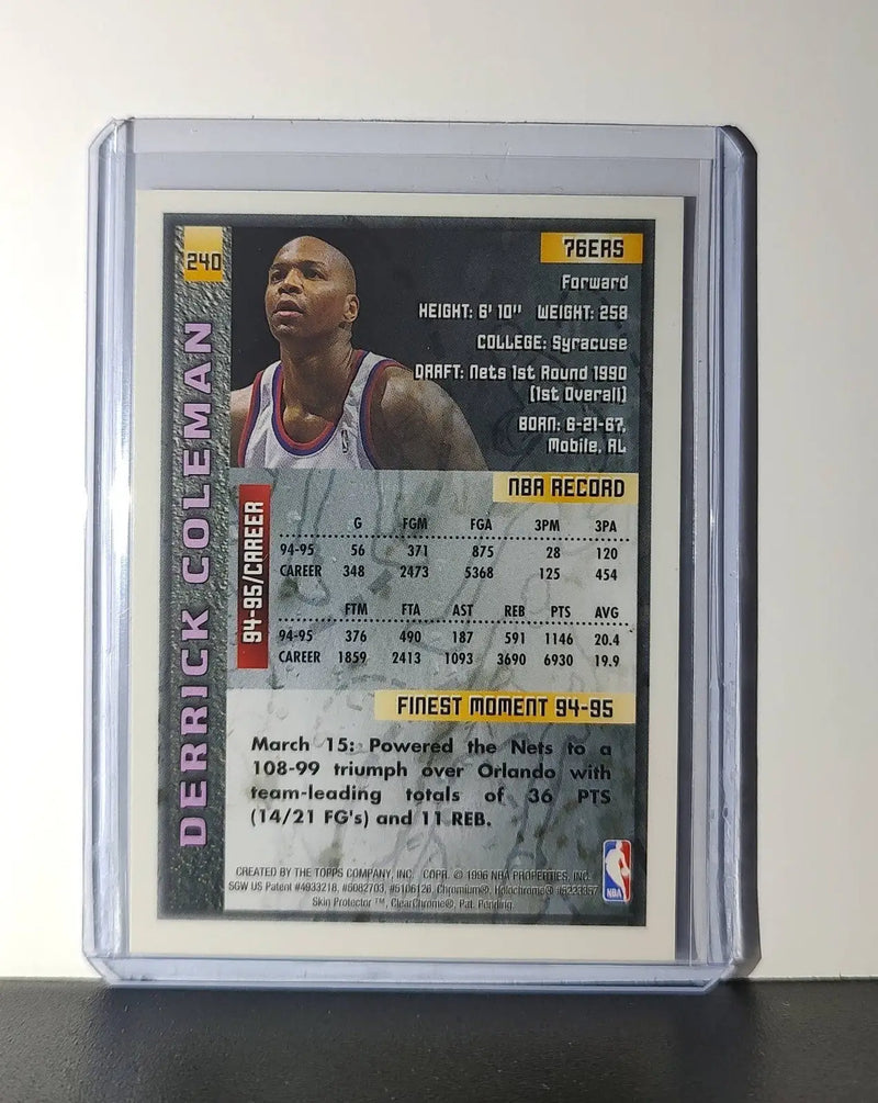Derrick Coleman 1995-96 Topps Finest NBA #240 Card 76ers