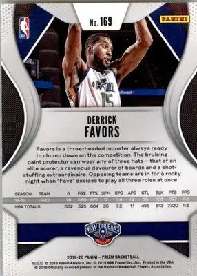 Derrick Favors - 2019-20 Panini Prizm - #169 - Basketball - Basketball Card Single