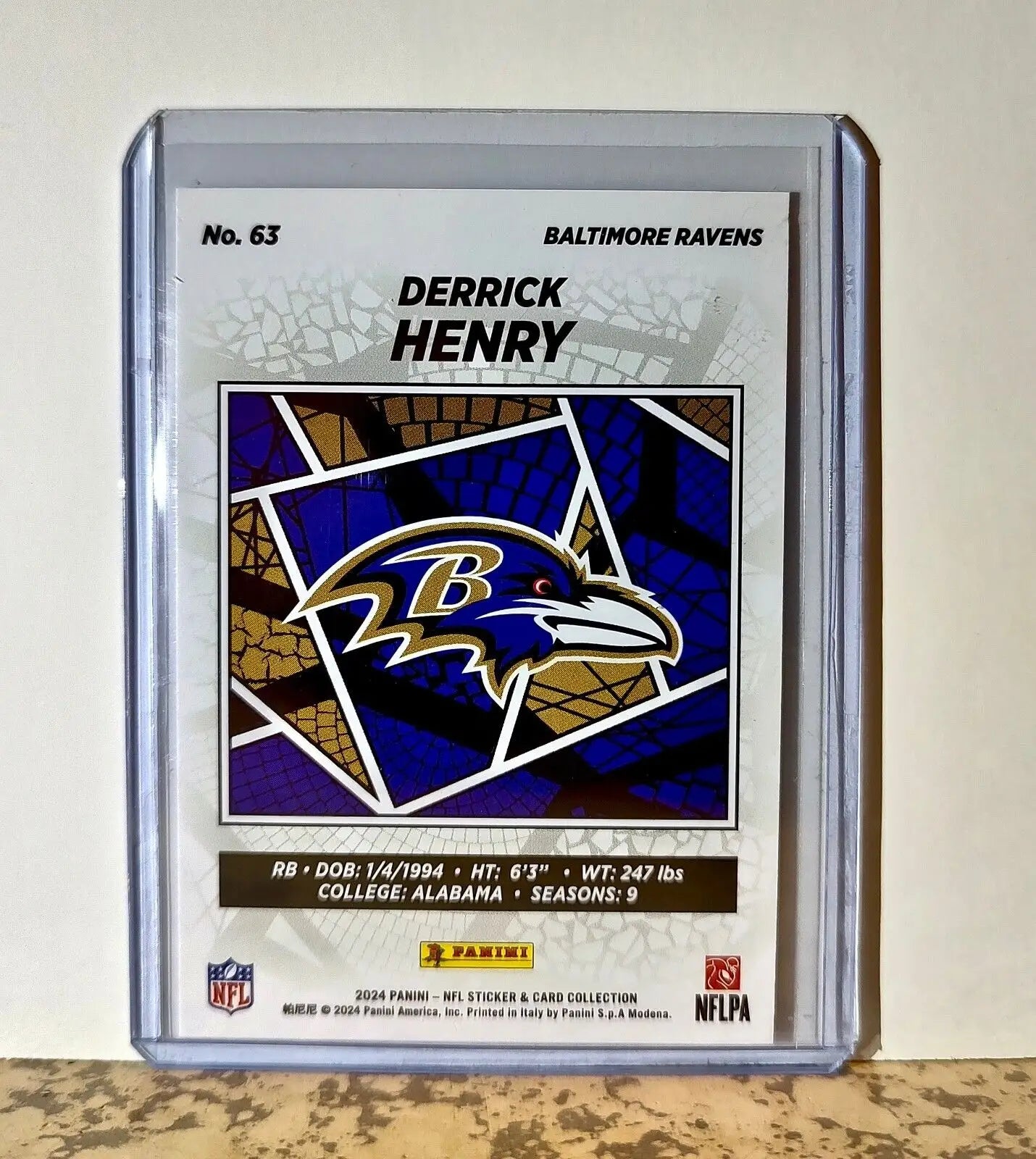 Derrick Henry 2024 Panini NFL #63 Sticker Card Baltimore Ravens