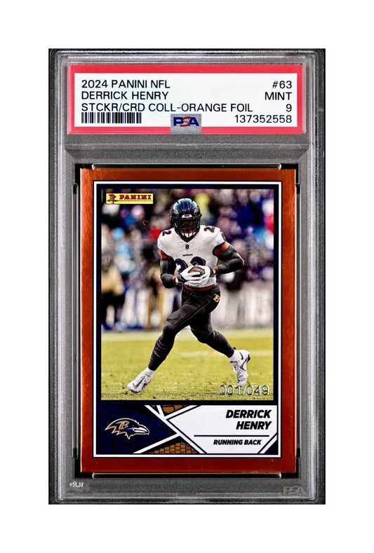 Derrick Henry 2024 Panini Sticker Collection 001/049 #63 Bronze Foil PSA 9 Mint - Football Card Single