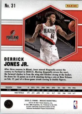 Derrick Jones Jr. - 2020-21 Panini Mosaic - #31 - Basketball - Basketball Card Single