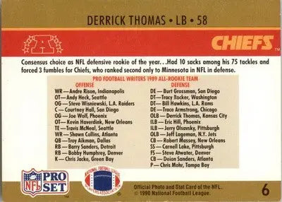 Derrick Thomas - 1990 Pro Set - #6 - Football - Football Card Single