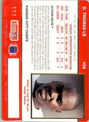 Derrick Thomas - 1992 Action Packed - #111 - Football - Football Card Single