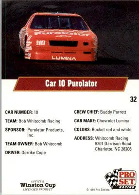 Derrike Cope’s Car - 1991 Pro Set - #32 - Racing - Racing Card Single