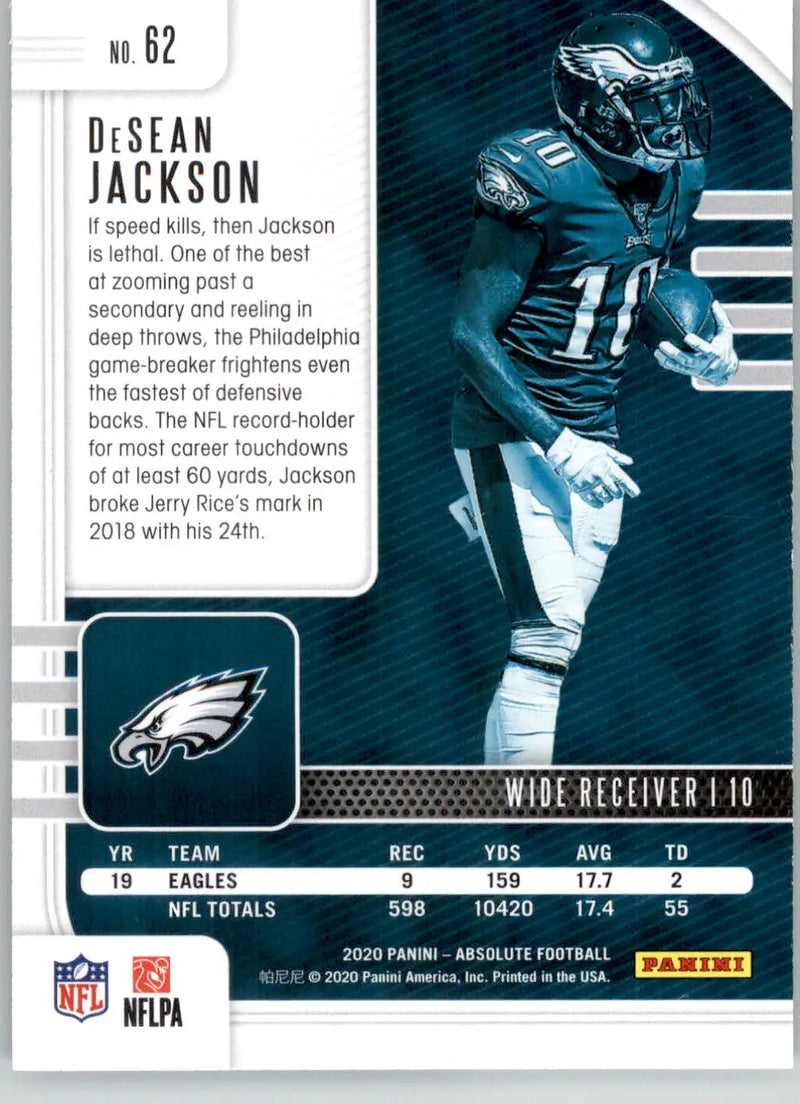 DeSean Jackson - 2020 Panini Absolute - #62 - Red Football - Football Card Single