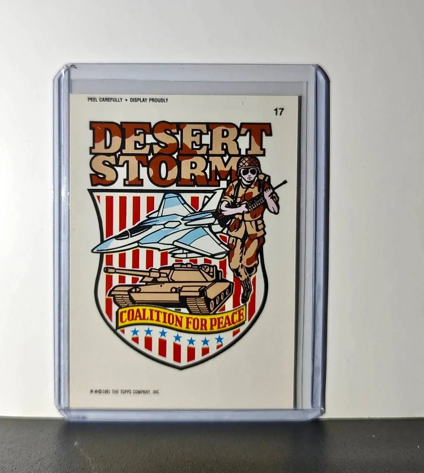 Desert Storm VAR 1991 Topps Desert Storm #17 Sticker Card