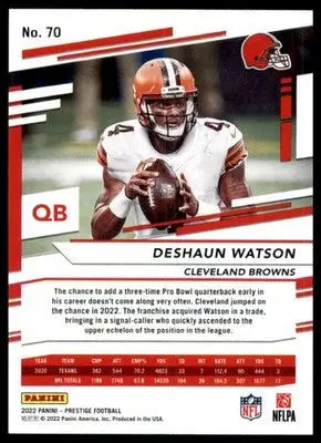 Deshaun Watson 2022 Panini Prestige #70 Cleveland Browns - Football Card Single