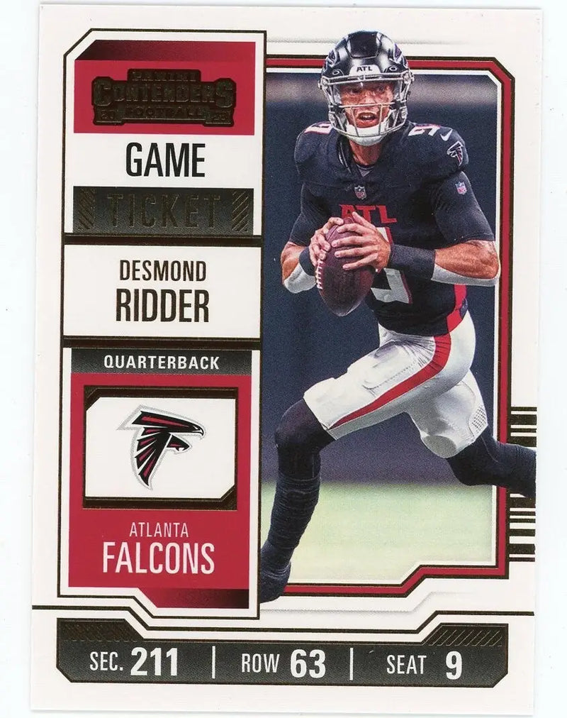 Desmond Ridder 2023 Panini Contenders Game Ticket Bronze #4 Atlanta Falcons Card - Football Card Single