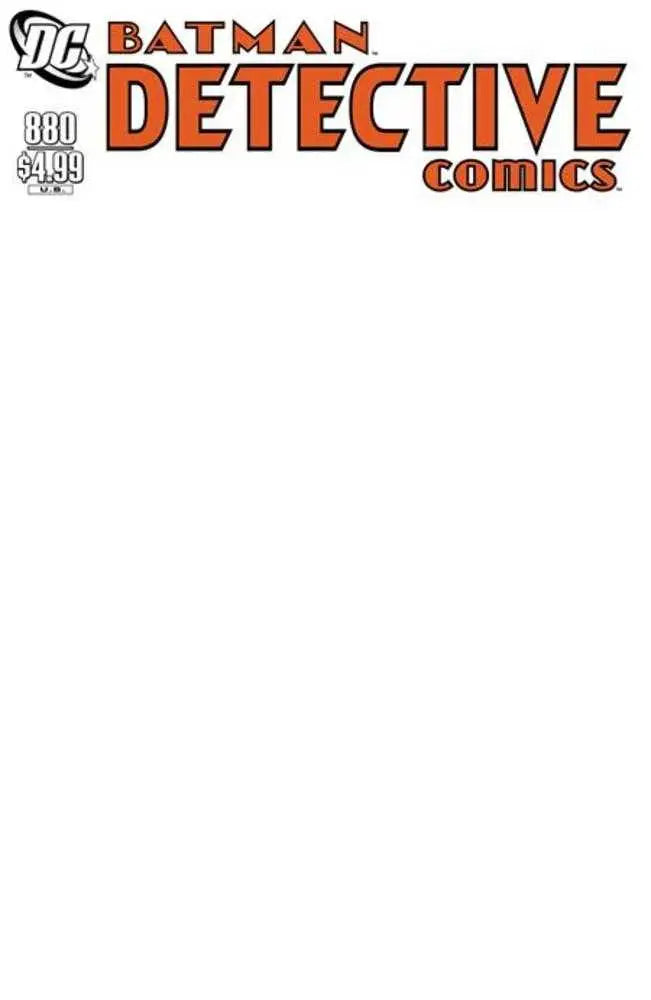 Blank comic book cover for Detective Comics #880 Facsimile Edition featuring Gotham City