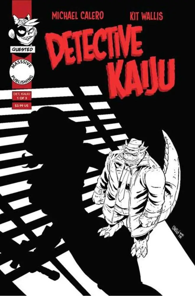 Comic book cover of Detective Kaiju #1 Cover C Michael Calero Noir Homage Variant