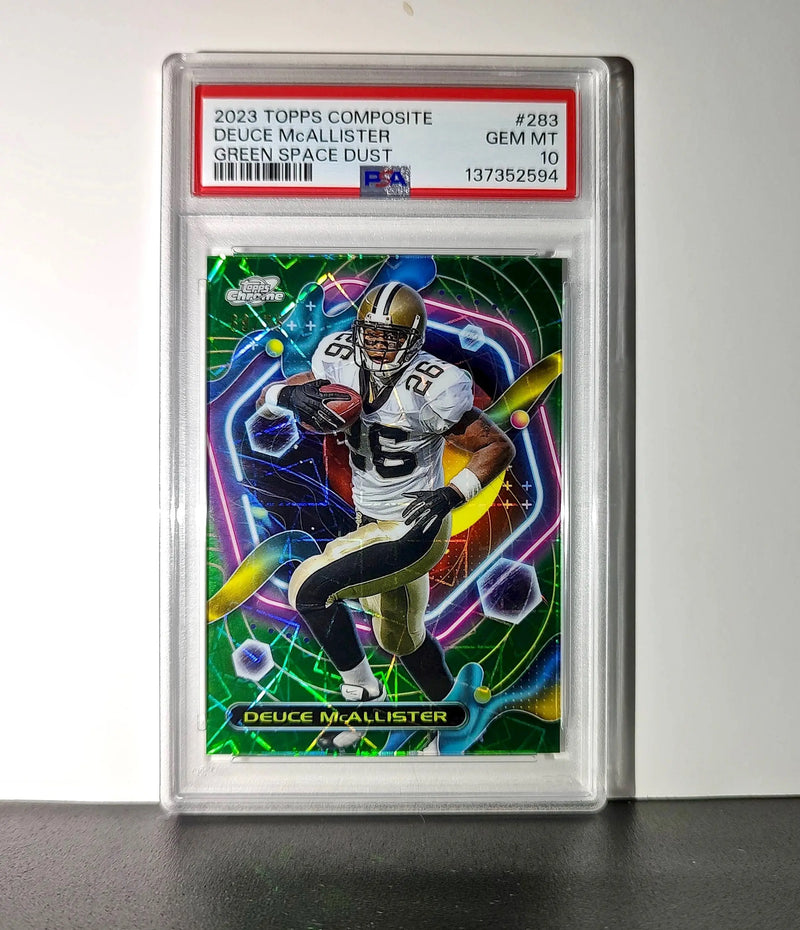 Deuce McAllister 2023 Topps Chrome Cosmic 69/75 #283 Green Space Dust PSA 10 Gem