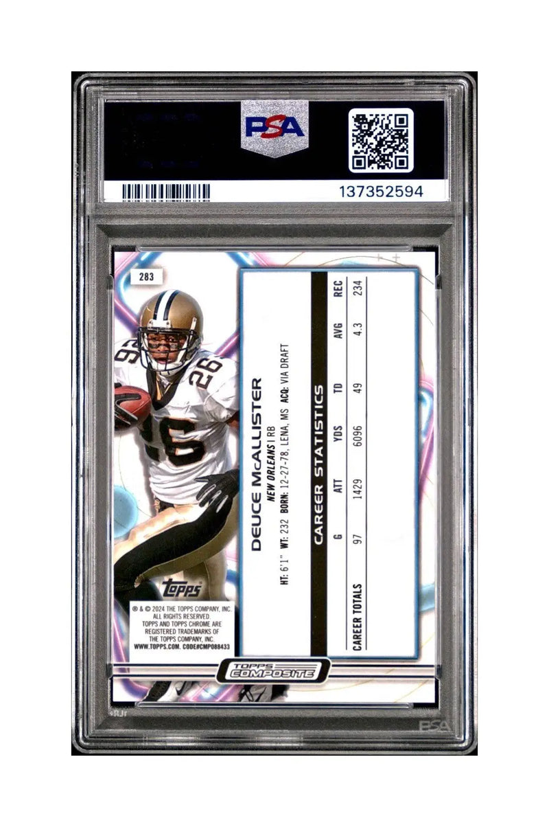 Deuce McAllister 2023 Topps Chrome Cosmic 69/75 #283 Green Space Dust PSA 10 Gem