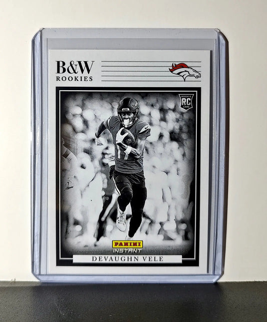 Devaughn Vele 2024 Panini NFL #22 Black & White Rookies Card Broncos 1 of 680 - Football Card Single