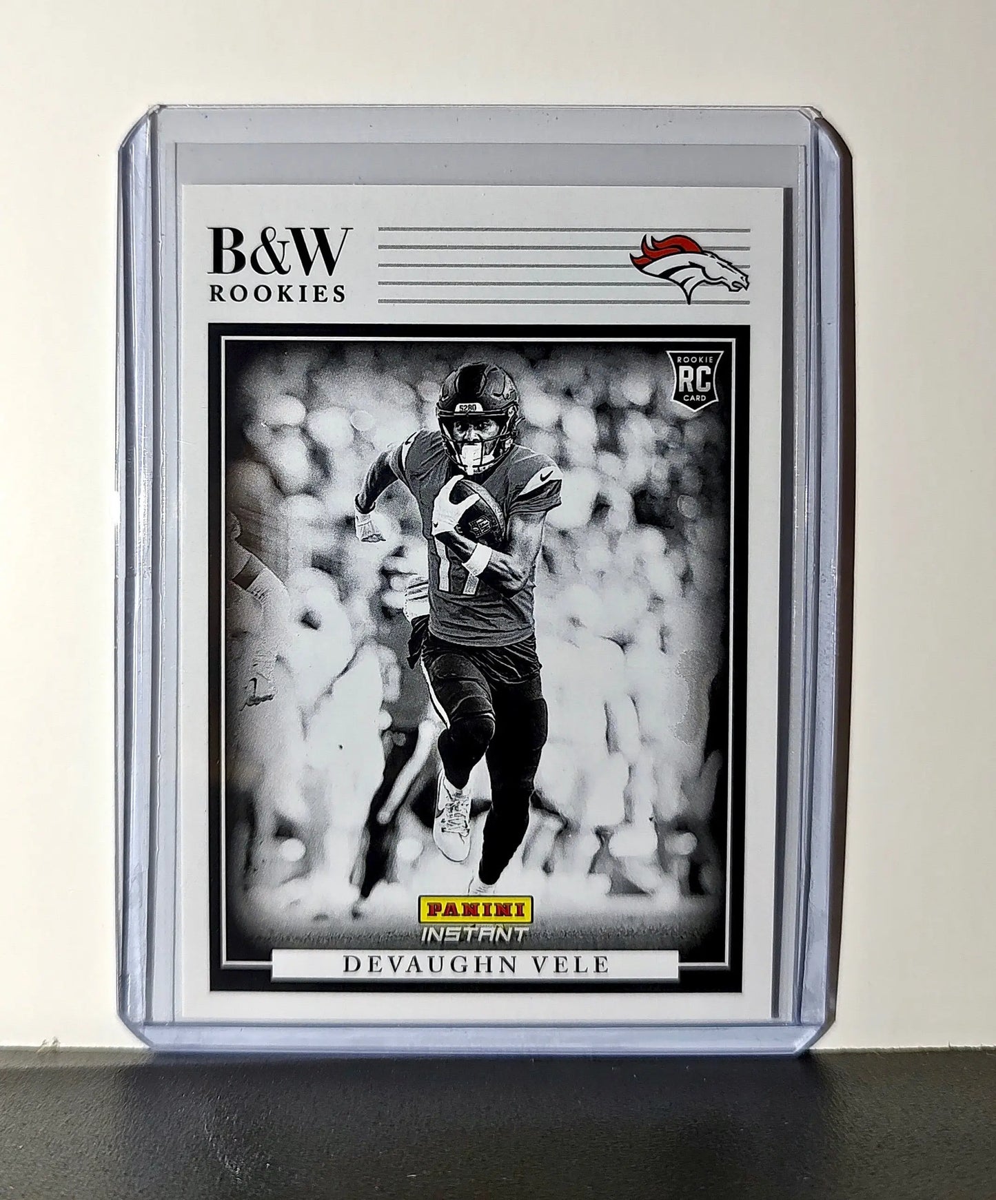 Devaughn Vele 2024 Panini NFL #22 Black & White Rookies Card Broncos 1 of 680