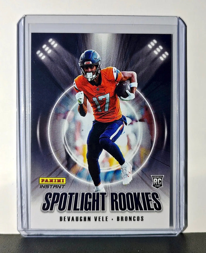 Devaughn Vele Rookie 2024 Panini Spotlight Rookies NFL #22 Card Broncos 1 of 142