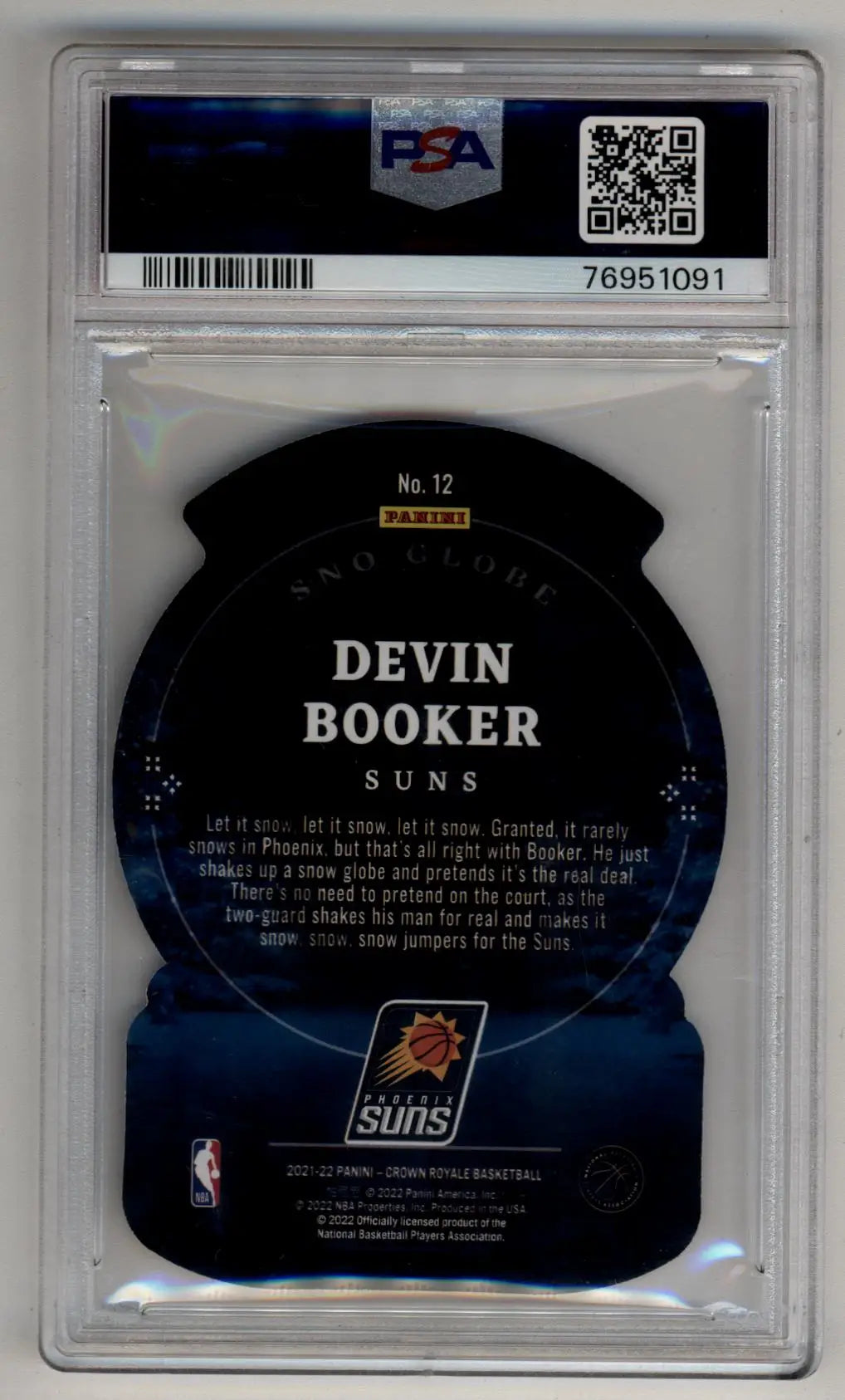Devin Booker 2021-22 Crown Royale Sno Globe Asia Gold 04/10 PSA 10 Gem Mint - Basketball Card Single