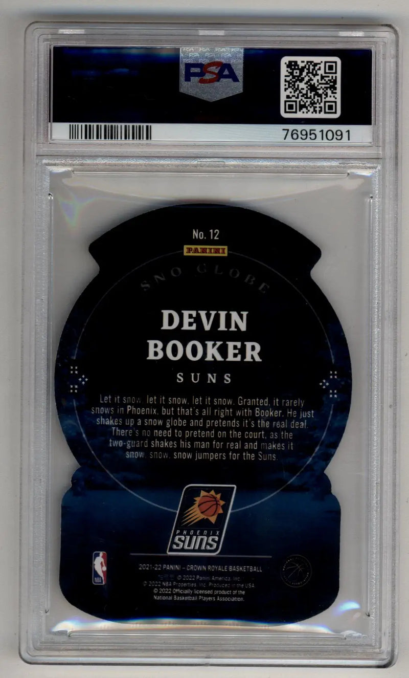 Devin Booker 2021-22 Crown Royale Sno Globe Asia Gold 04/10 PSA 10 Gem Mint - Basketball Card Single