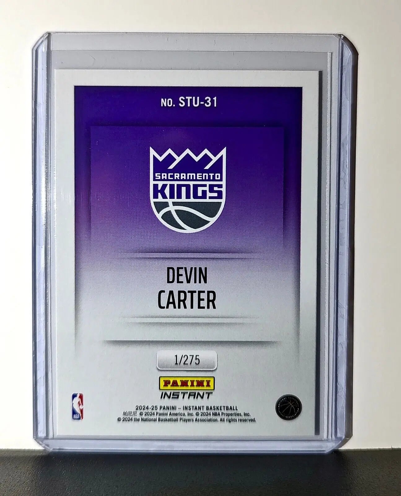 Devin Carter 2024-25 Panini NBA Studio #31 Rookie Card Sacramento Kings 1/275 - Basketball Card Single