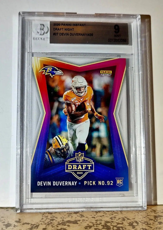 Devin Duvernay 2020 Panini NFL #27 Draft Night Rookie 1 of 439 BGS 9 Mint Ravens - Football Card Single