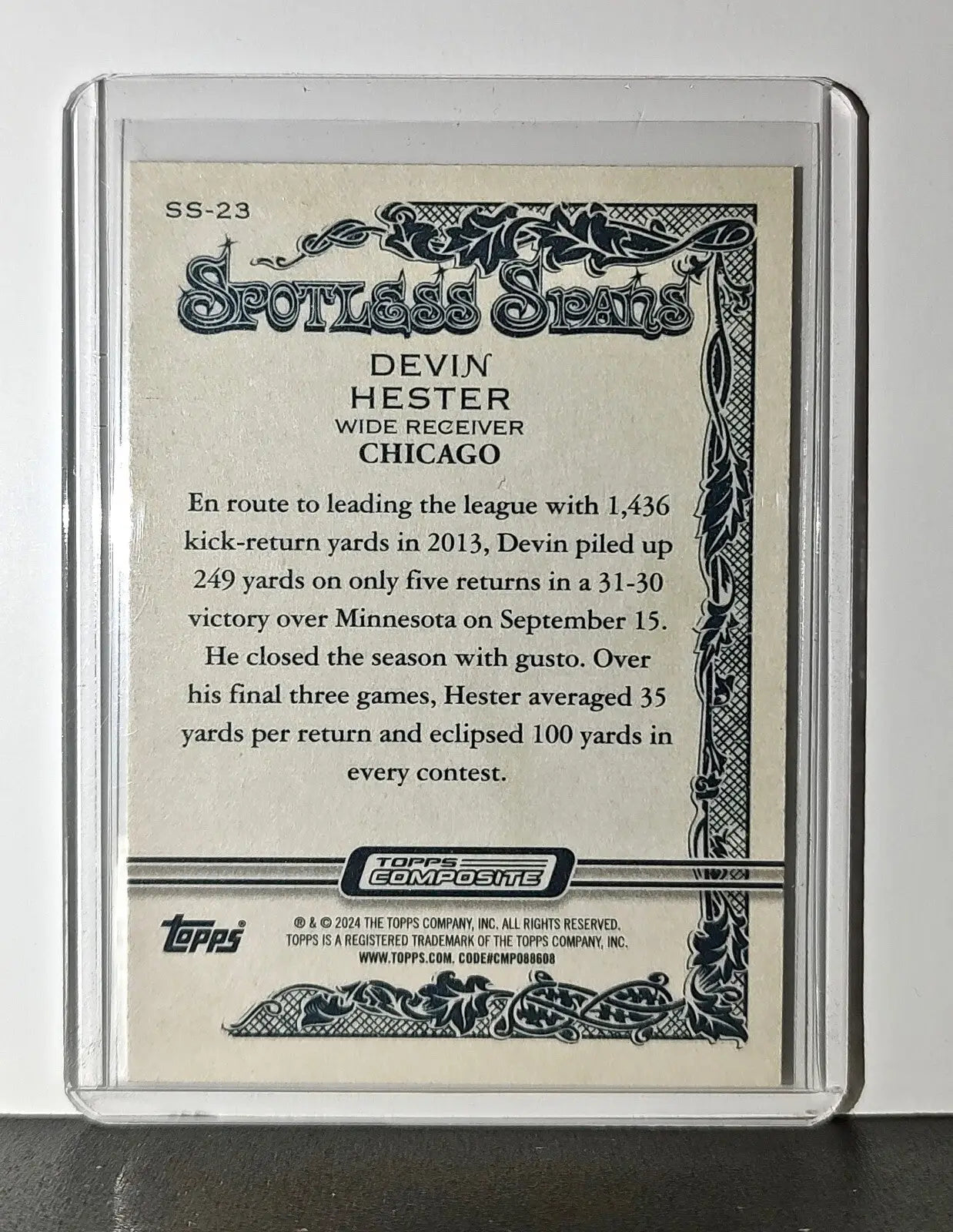 Devin Hester 2023 Topps Allen & Ginter Spotless Spans NFL #SS-23 Chicago Bears