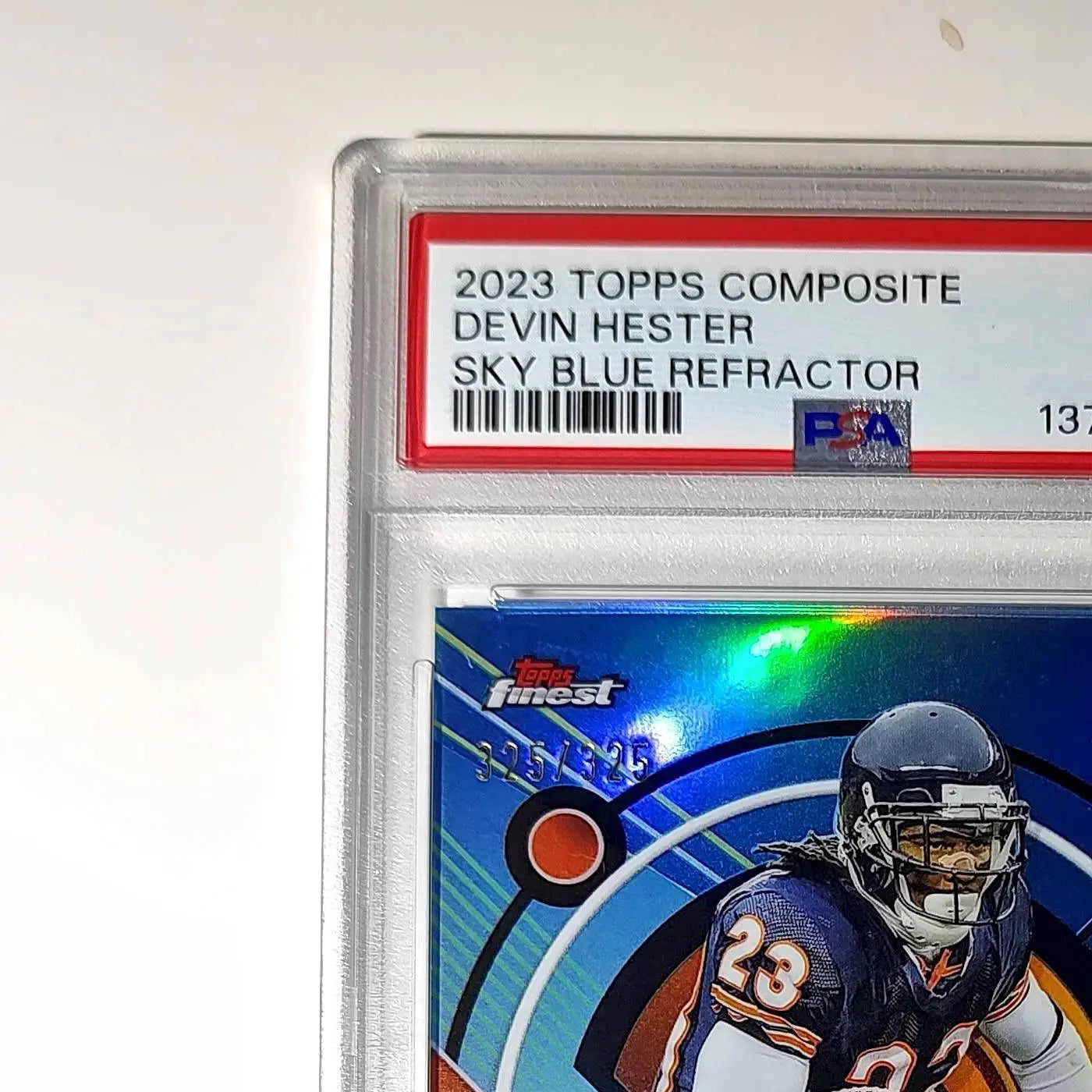 Devin Hester 2023 Topps Finest 325/325 #163 Sky Blue Refractor PSA 9 Mint - Football Card Single