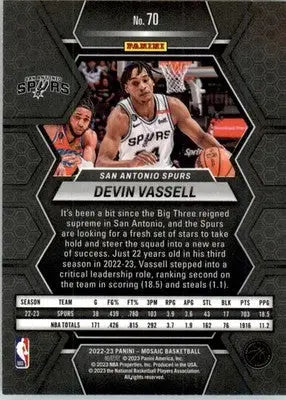 Devin Vassell - 2022-23 Panini Mosaic - #70 - Basketball - Basketball Card Single