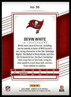 Devin White 2022 Donruss Elite #36 Tampa Bay Buccaneers - Football Card Single