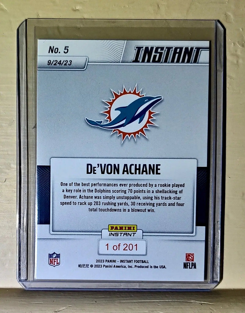 De’Von Achane 2023 Panini NFL Rookie Football #5 Card 1 of 201 Dolphins - Football Card Single