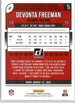 Devonta Freeman - 2018 Donruss - #13 - Football - Football Card Single