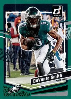 DeVonta Smith - 2023 Donruss - #240 - Press Proof Green Football - Football Card Single