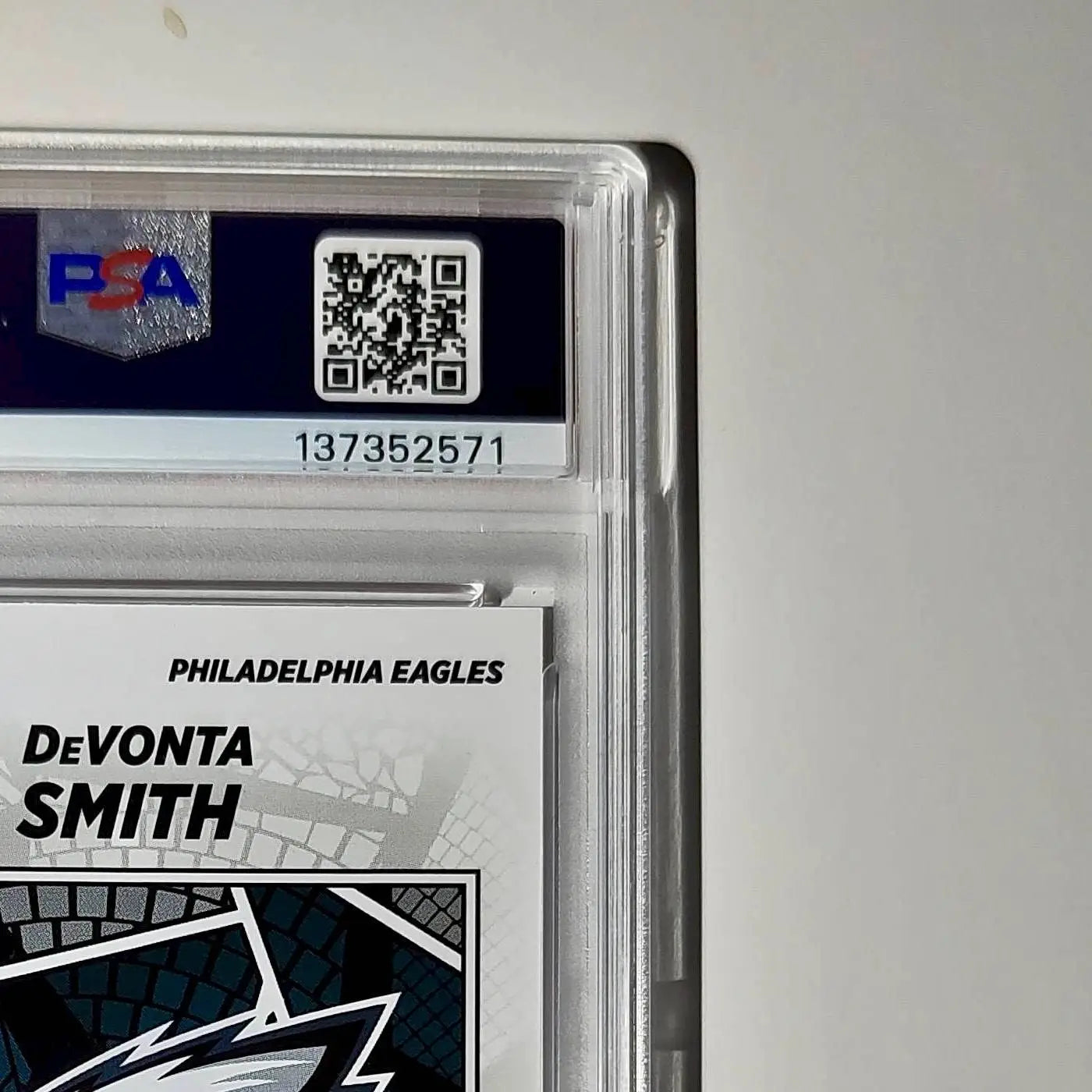 DeVonta Smith 2024 Panini Sticker Collection 048/299 #44 Red Foil PSA 9 Mint