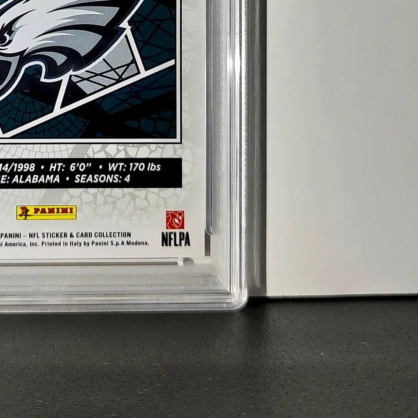 DeVonta Smith 2024 Panini Sticker Collection 048/299 #44 Red Foil PSA 9 Mint