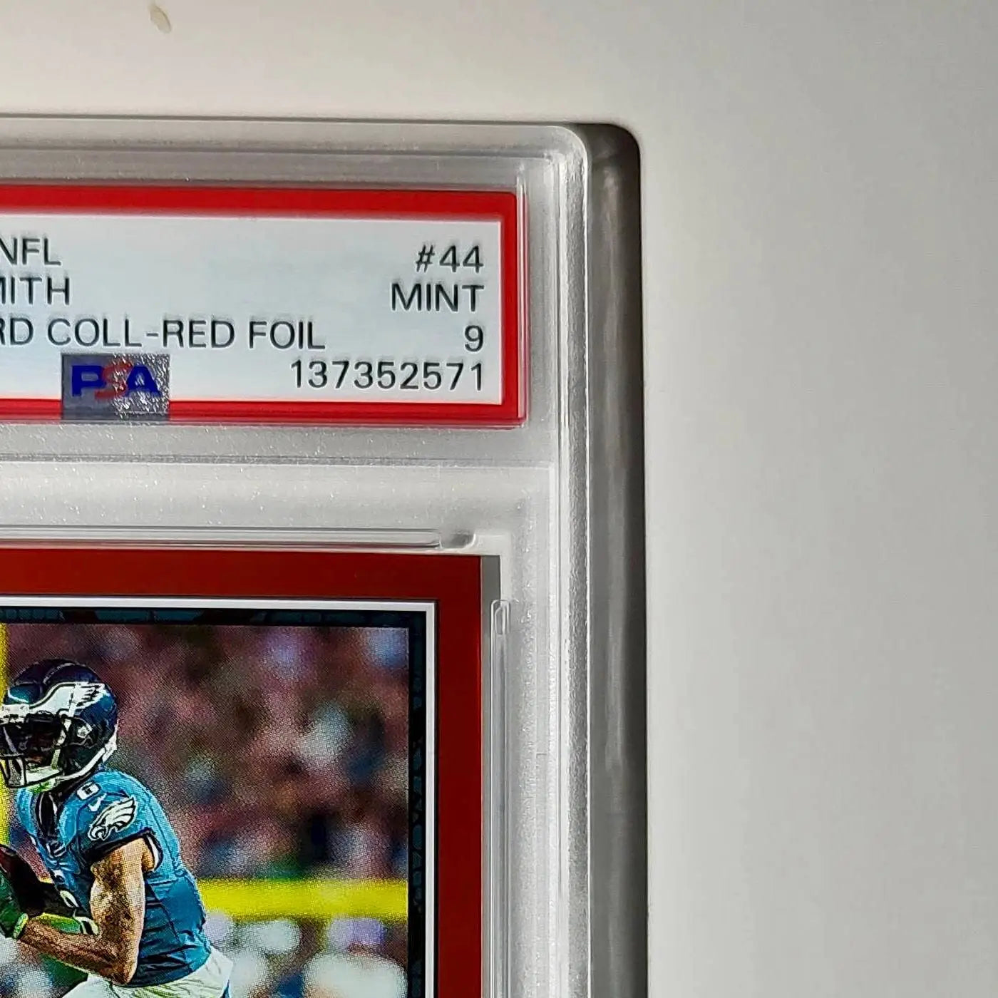 DeVonta Smith 2024 Panini Sticker Collection 048/299 #44 Red Foil PSA 9 Mint
