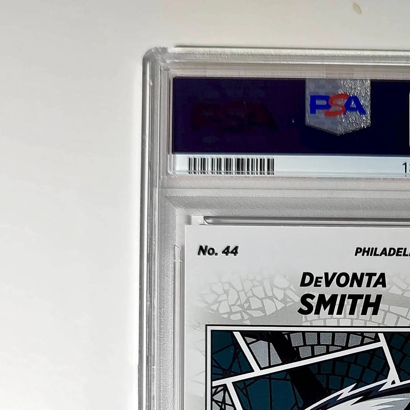 DeVonta Smith 2024 Panini Sticker Collection 048/299 #44 Red Foil PSA 9 Mint
