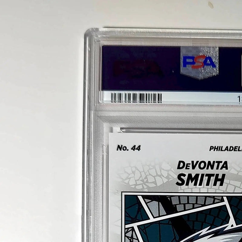 DeVonta Smith 2024 Panini Sticker Collection 048/299 #44 Red Foil PSA 9 Mint